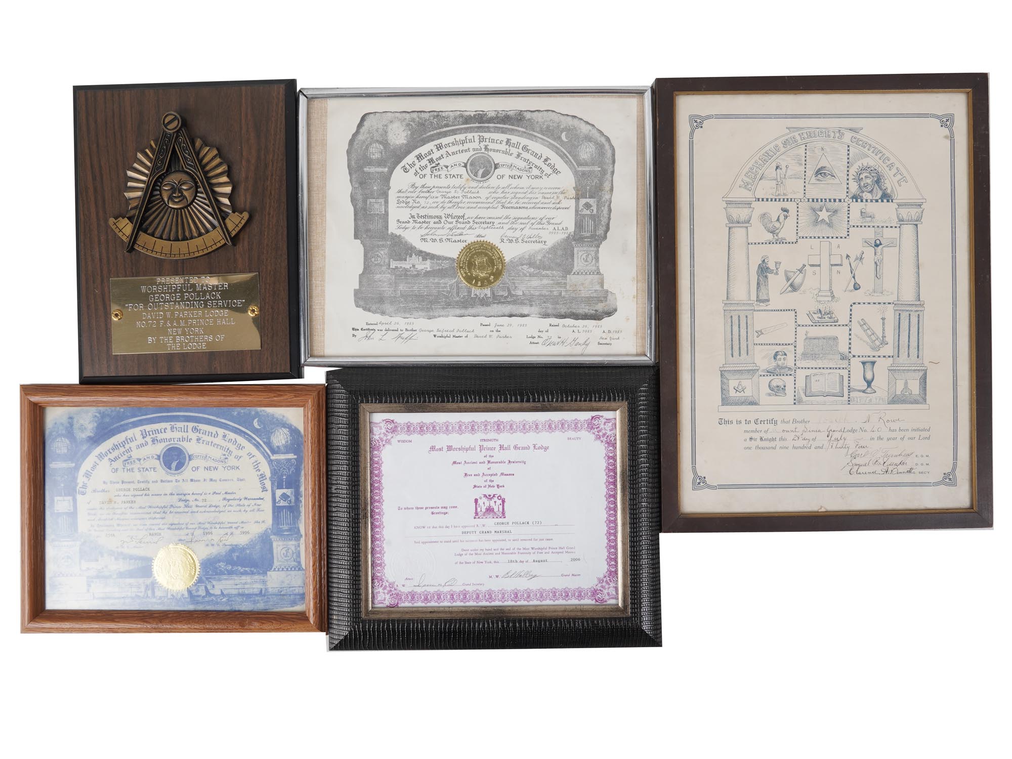 GROUP OF AMERICAN MASONIC AND PATRIOTIC DOCUMENTS PIC-1